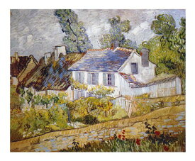 絵画 名画 複製画 フレーム 額縁付 ヴィンセント・ヴァン・ゴッホ 「オーヴェールの家々」 P10号 世界の名画シリーズ プリハード