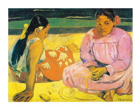 絵画 名画 複製画 フレーム 額縁付 ポール・ゴーギャン 「タヒチの女（浜辺にて）」 P10号 世界の名画シリーズ プリハード