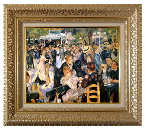 絵画 複製名画 額縁付(MJ108N-G) ピエール・オーギュスト・ルノワール 「ムーラン・ド・ラ・ギャレット」 3号 〜 お買い得サイズ:F6号 P10号 P50号