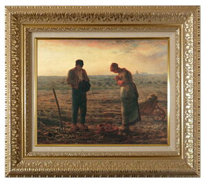 絵画 名画 複製画 額縁付(MJ108N-G) ジャン・フランソワ・ミレー 「晩鐘」 3号 〜 お買い得サイズ:F3号 F8号 F15号