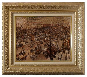 絵画 名画 複製画 額縁付(MJ108N-G) カミーユ・ピサロ 「イタリア通り・朝・日差し」 3号 〜 お買い得サイズ:F8号