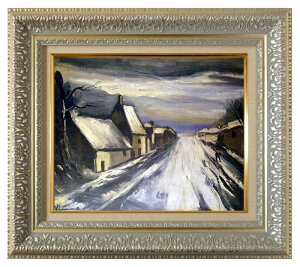 絵画 名画 複製画 額縁付(MJ108N-G) モーリス・ド・ブラマンク 「サヴォア海岸の古い農家」 3号 〜 お買い得サイズ:F8号