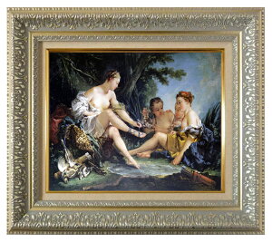 絵画 名画 複製画 額縁付(MJ108N-G) フランソワ・ブーシェ 「狩りから帰るダイアナ」 3号 〜 お買い得サイズ:P10号