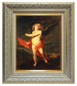 絵画 名画 複製画 額縁付(MJ108N-G) アンソニー・ヴァン・ダイク 「キューピッド」 3号 〜 お買い得サイズ:P10号