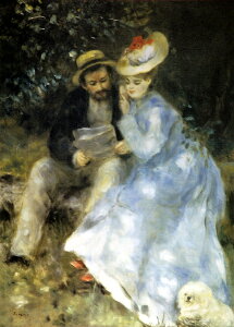 絵画 名画 複製画 額縁付(MJ108N-G) ピエール・オーギュスト・ルノワール 「内緒話」 3号 〜 お買い得サイズ:P10号