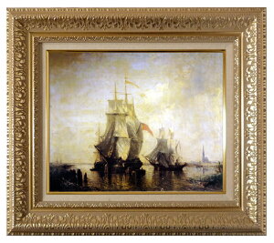 絵画 名画 複製画 額縁付(MJ108N-G) フェリックス・ジーム 「船出」 3号 〜 お買い得サイズ:M10号 M20A号 M25号