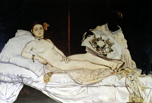 絵画 名画 複製画 額縁付(MJ108N-G) エドゥアール・マネ 「オランピア」 3号 〜 お買い得サイズ:M20A号