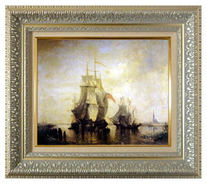 絵画 名画 複製画 額縁付(MJ108N-G) フェリックス・ジーム 「船出」 3号 〜 お買い得サイズ:M10号 M20A号 M25号