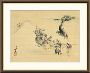 高精細デジタル版画 額装絵画 日本の名画シリーズ 葛飾北斎 (かつしか ほくさい) 「 七福神 」 サイズ F4 F6 F8号
