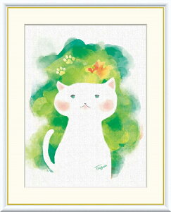 高精細デジタル版画 額装絵画 現代アートシリーズ Tsugumi 癒しの動物たち 木下 つぐみ (きのした つぐみ) 「 ねこ 」 サイズ F4 F6 F8号