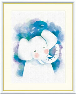 高精細デジタル版画 額装絵画 現代アートシリーズ Tsugumi 癒しの動物たち 木下 つぐみ (きのした つぐみ) 「 ぞう 」 サイズ F4 F6 F8号