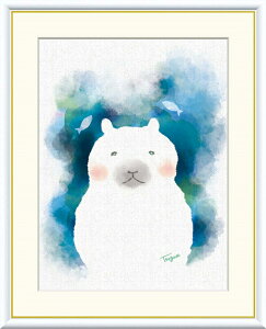 高精細デジタル版画 額装絵画 現代アートシリーズ Tsugumi 癒しの動物たち 木下 つぐみ (きのした つぐみ) 「 しろくま 」 サイズ F4 F6 F8号