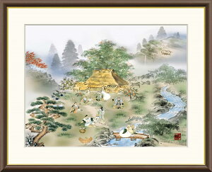 高精細デジタル版画 額装絵画 現代日本画シリーズ 伝統開運画 朱竹、梟、四神など 「 七福四神相応図 」 サイズ F4 F6 F8号