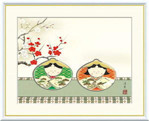高精細デジタル版画 額装絵画 現代日本画シリーズ 節句画 桃の節句 「 貝雛 」 サイズ F4 F6 F8号