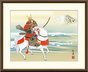 高精細デジタル版画 額装絵画 現代日本画シリーズ 節句画 端午の節句 「 馬上武者 」 サイズ F4 F6 F8号
