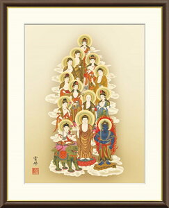 高精細デジタル版画 額装絵画 現代日本画シリーズ 仏事関連画 十三佛、観音 「 十三佛 」 サイズ F4 F6 F8号