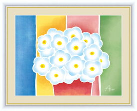 高精細デジタル版画 額装絵画 ちょっと気になる植物たち 春田 あかり作 「青い花の鉢植え」 F6