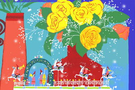 日本の名画 絵画 ジーグレー版画 シルクスクリーン版画 吉岡浩太郎 楽しいイメージ 「ハッピークリスマス」 大衣(絵画シートのみ)、 太子(絵画シートのみ)、インチ(絵画シート+マット付)
