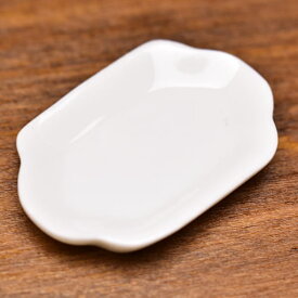 ミニチュア雑貨 陶器 Lサイズ [MMPP13] (セラミックプレート/カラー：ホワイト) 1/12スケール [m-s]【SM】【ネコポス配送対応】【C】