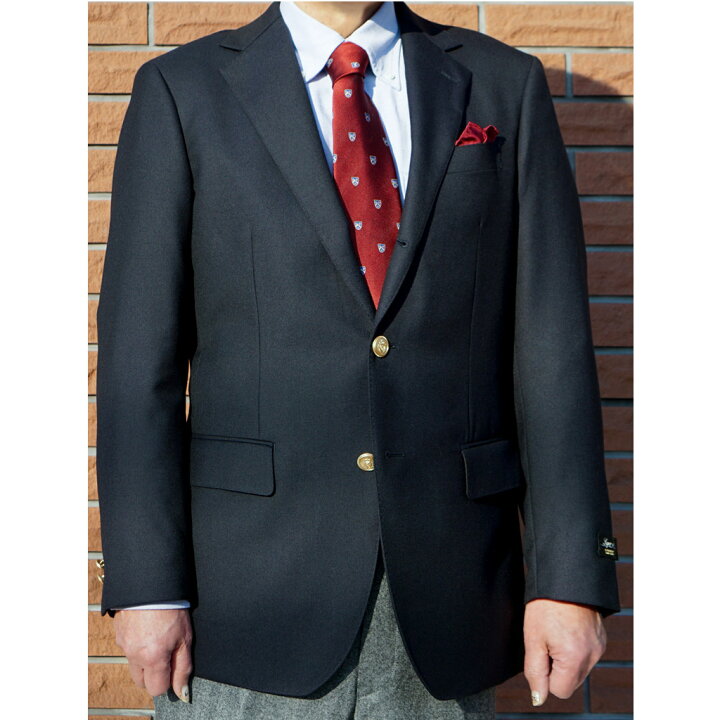 楽天市場】紺ブレザー 紺ブレ メンズ 秋冬春 ネイビーブレザー 無地 金  