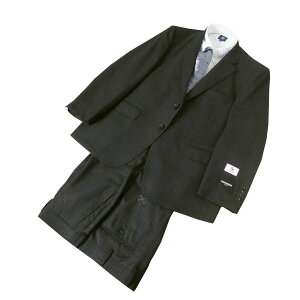 【お取り寄せ商品】 レノマパリス(renoma paris) キングサイズ スーツ メンズ 秋冬春物 2つボタン シングルスーツ ストライプ チャコールグレー 2618 E5 E6 E7