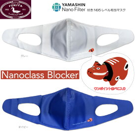 【医療レベルN95相当】ヤマシンナノフィルター 3D立体縫製 耳が痛くなりにくい 不織布マスクより高性能 ナノクラスブロッカー 赤べこ柄 M L