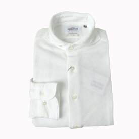 GALLIPOLI camiceria(ガリポリカミチェリア) 今治パイル 長袖シャツ パイルシャツ メンズ ホリゾンタルカラー白 ホワイト 0201 M（46） L（48） XL（50）