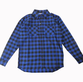 FICCEの長袖ネルシャツ 青×黒 ブロックチェック 1986　M