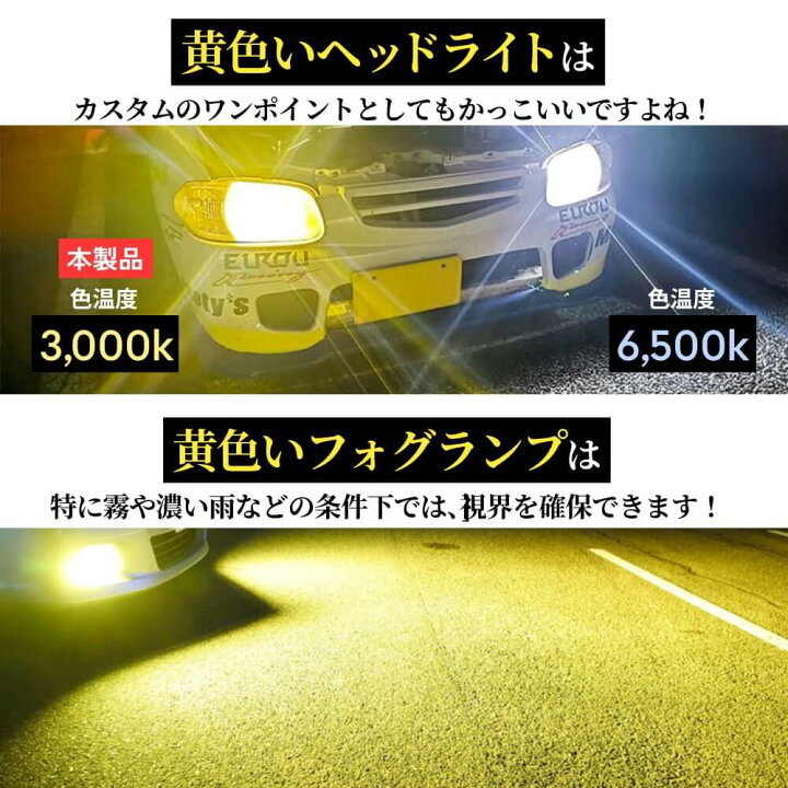 楽天市場】HID屋 LED ヘッドライト イエロー H4 Hi/Lo 切替 爆光 h4 