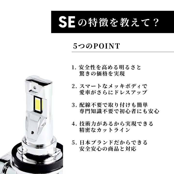 楽天市場】HID屋 SE H8 H11 H16 5400lm LED フォグランプ イエロー 