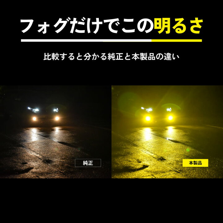 楽天市場】HID屋 SE H8 H11 H16 5400lm LED フォグランプ イエロー 