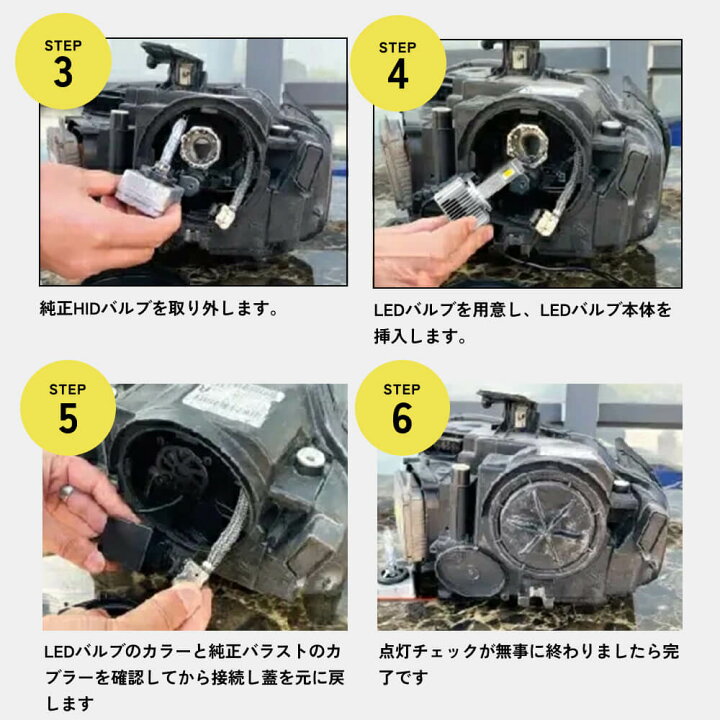 楽天市場】HID屋 LEDヘッドライト D1S/D3S 6500k 爆光 ホワイト 35W 2 