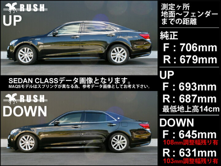 楽天市場】RUSH 車高調 クラウン GRS210 GRS214 AWS210 車高短 モデル 