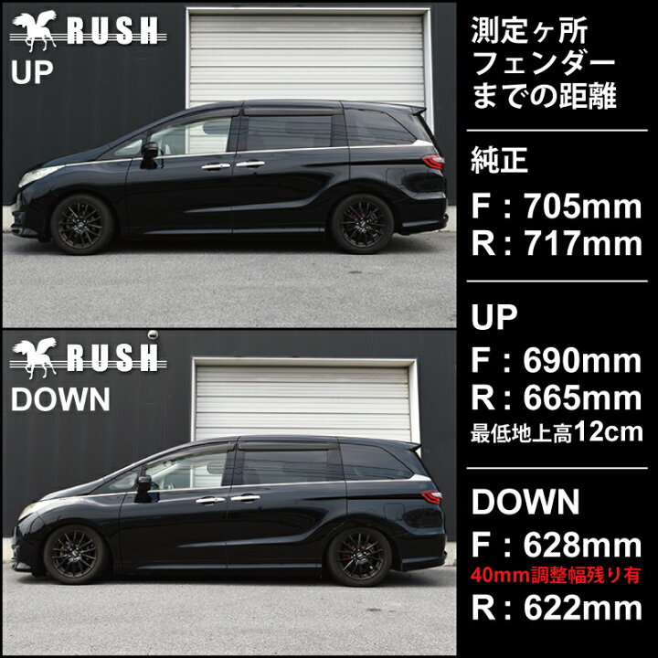 楽天市場】RUSH 車高調 オデッセイ RC1 RC4 RC5 車高短 モデル 