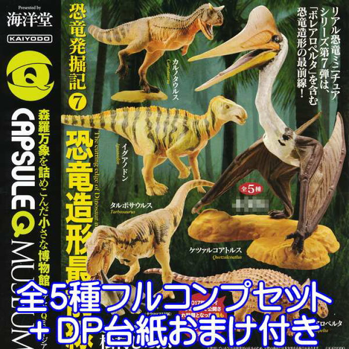 楽天市場 カプセルｑミュージアム 恐竜発掘記7 恐竜造形最前線 フィギュア 恐竜 動物 アニマル コレクション 模型 グッズ ガチャ 海洋堂 全５種フルコンプセット Dp台紙おまけ付き 即納 数量限定 トレジャーマーケット