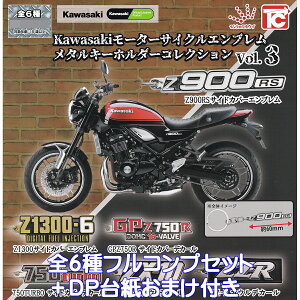 Kawasaki モーターサイクルエンブレムメタルキーホルダーコレクションVol.3 トイズキャビン 【全6種フルコンプセット+DP台紙おまけ付き】 BIKE MOTORCYCLE ジュウロクホウイ バイク グッズ メタキ