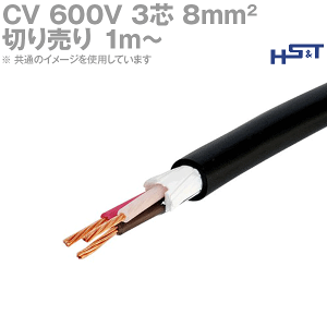 �Z�d�����P�[�u�� 600V CV 3�c 8sq �ˋ��|���G�`�����≏�r�j���V�[�X�d�̓P�[�u�� (�ؔ�1m�`) SD