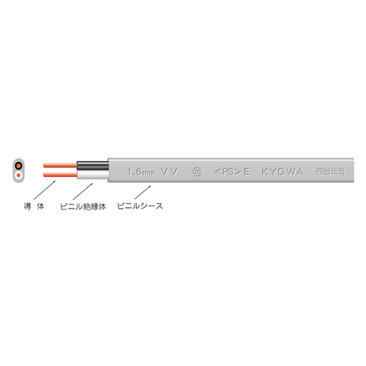 Amazon.co.jp: 富士電線工業 VVF 600V耐圧 1.6mm×2芯 低圧配電用