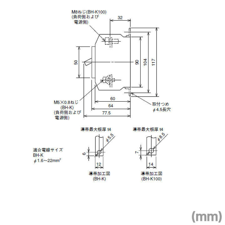 楽天市場】三菱電機 BH-K100 3P □A ノーヒューズ遮断器 分電盤用 主