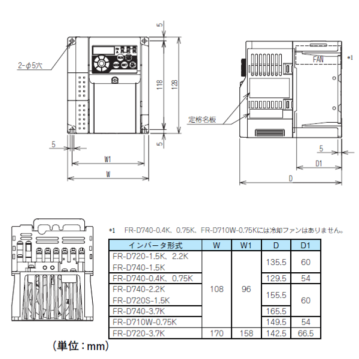 楽天市場】三菱電機 FR-D720-2.2K 簡単・小型インバータ 三相200V
