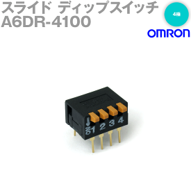 オムロン(OMRON) A6DR-4100 形A6DR超薄型 スライド ディップスイッチ ピアノタイプ4極 橙 NN