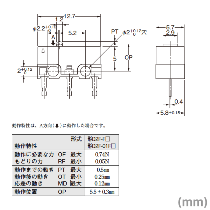 楽天市場】オムロン(OMRON) D2F-01F 1個入 極超小形基本スイッチ 楽天市場】オムロン(OMRON) D2F-01F 1個入 極超小形基本スイッチ