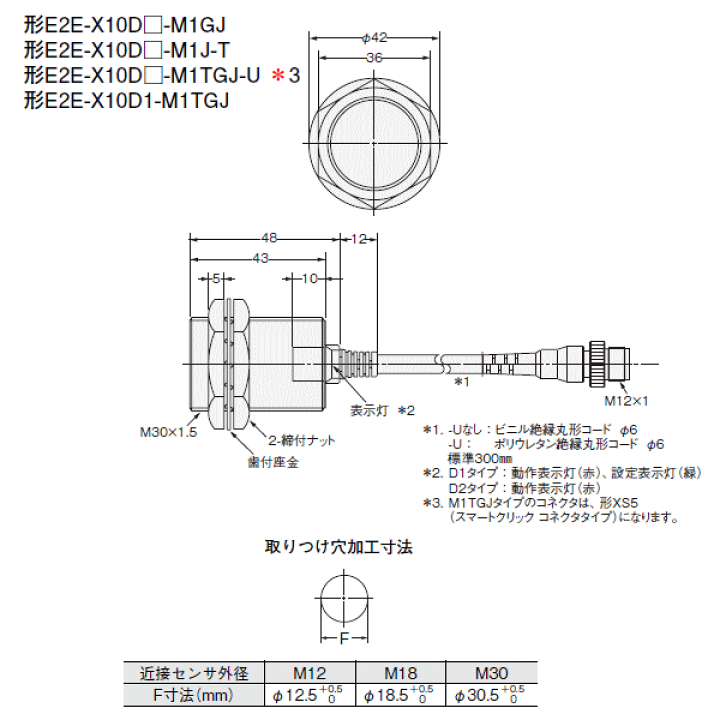 オムロン 近接センサー E2E-X10D1-N 2m 3個 fkip.unmul.ac.id