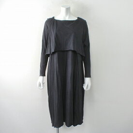 【期間限定価格】【毎日値下げセール】gasa ガサ コットン レイヤード調 ロングワンピース /ブラック 黒 チュニック カットソー素材【2400012995611】