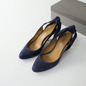 【期間限定価格】【毎日値下げセール】CHEMBUR チェンバー リボンバックストラップ スエードレザー プレーンサンダル 35.5(22.5cm)/ネイビー◇【2400011504418】【中古】