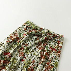 【期間限定価格】【毎日値下げセール】美品 ELIN エリン ボタニカルプリントタックスカート 36/ホワイト フレア フラワー【2400013365031】【中古】