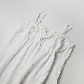 【期間限定価格】【オータムセール】ガサ GASA コットン フラワーレース キャミソールワンピース/ホワイト ストライプ【2400013532631】【中古】