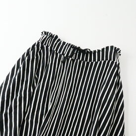 【期間限定価格】【オータムセール】ファクトリー FACTORY コットン ストライプ ギャザースカート 2/ブラック ボトムス【2400013635011】【中古】