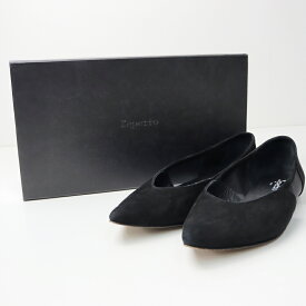 【期間限定価格】美品 レペット repetto Milon Ballerinas ポインテッドトゥ フラットシューズ 40/ブラック スエード メッシュ 25.3cm【2400013665384】【中古】