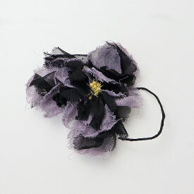 【期間限定価格】【オータムセール】ピンクハウス PINK HOUSE フラワーモチーフチュールコサージュ/ブラック パープル系 ブローチ 花 モチーフ【2400013669177】【中古】